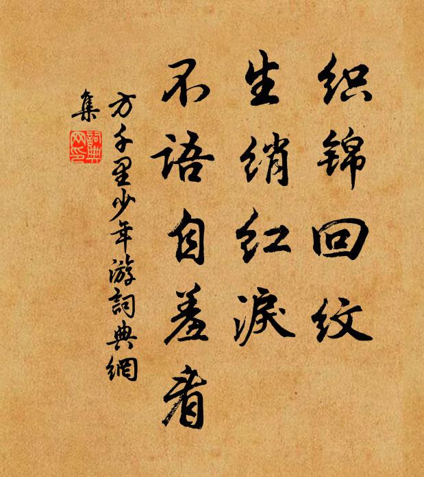 方千里织锦回纹，生绡红泪，不语自羞看书法作品欣赏