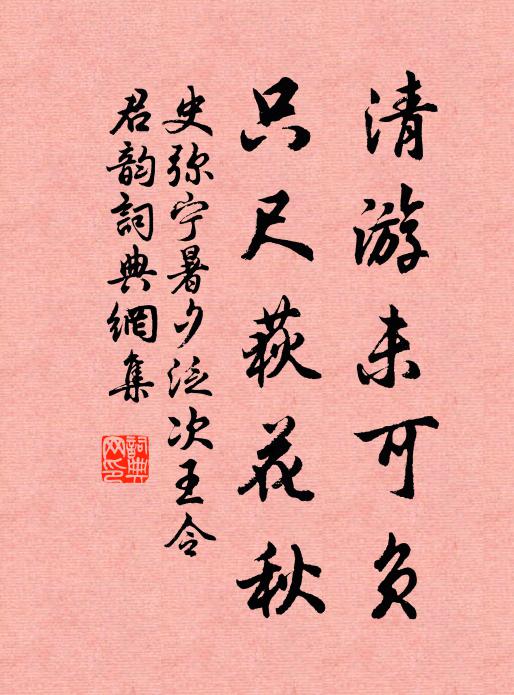 史弥宁清游未可负，只尺荻花秋书法作品欣赏