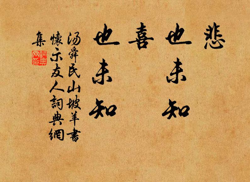 汤舜民悲,也未知;喜,也未知书法作品欣赏