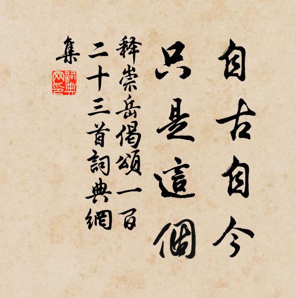 释崇岳自古自今，只是这个书法作品欣赏