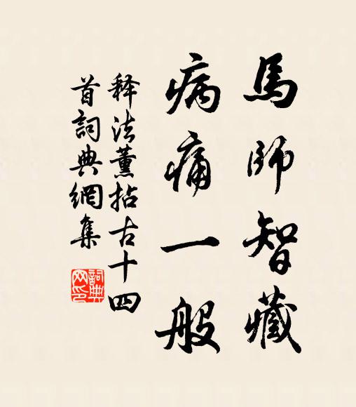 释法薰马师智藏，病痛一般书法作品欣赏