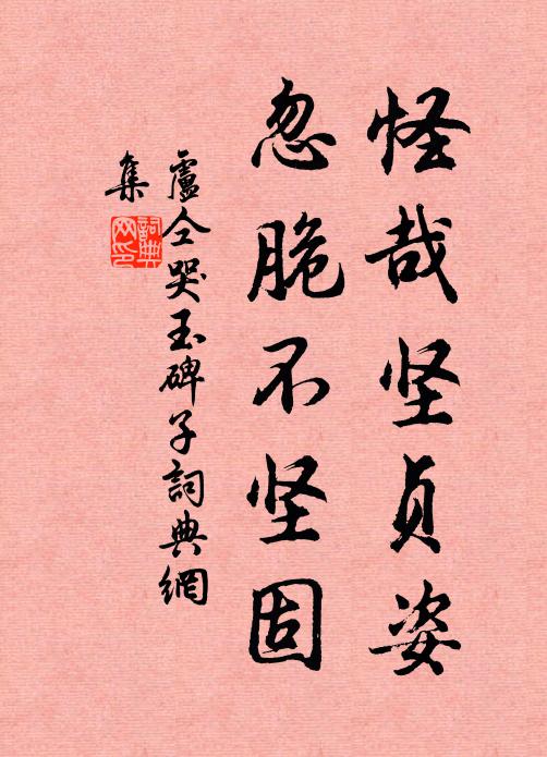 卢仝怪哉坚贞姿，忽脆不坚固书法作品欣赏