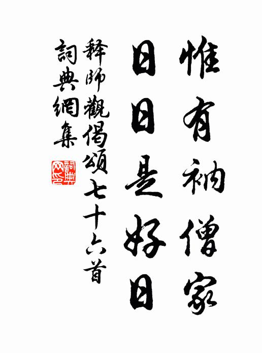 释师观惟有衲僧家，日日是好日书法作品欣赏