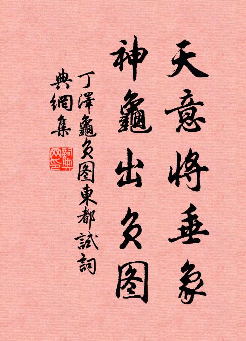 丁泽天意将垂象，神龟出负图书法作品欣赏