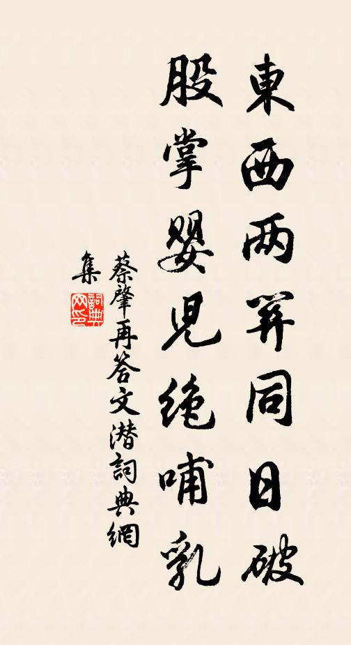 蔡肇东西两关同日破，股掌婴儿绝哺乳书法作品欣赏
