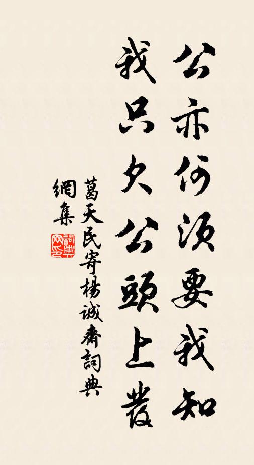 葛天民公亦何须要我知，我只欠公头上发书法作品欣赏