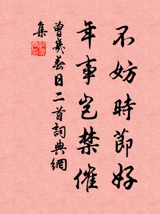 曾几不妨时节好，年事岂禁催书法作品欣赏