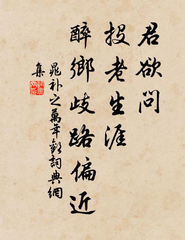 晁补之君欲问、投老生涯，醉乡歧路偏近书法作品欣赏