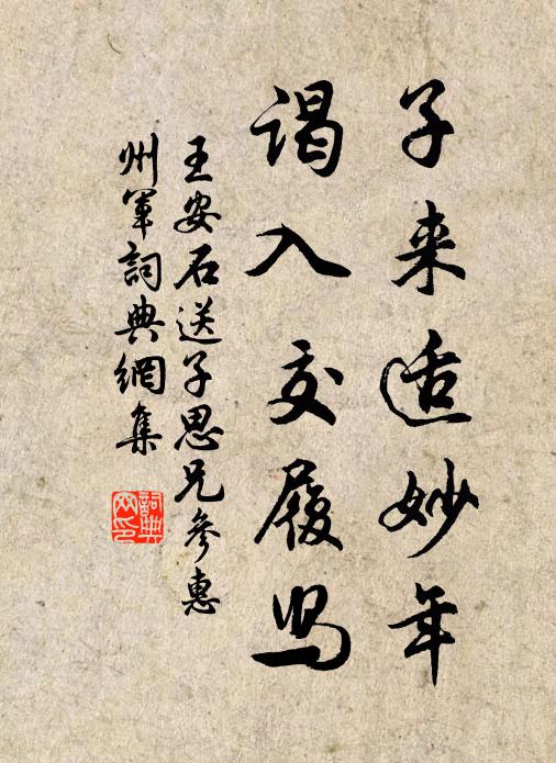 王安石子来适妙年，谒入交履舄书法作品欣赏