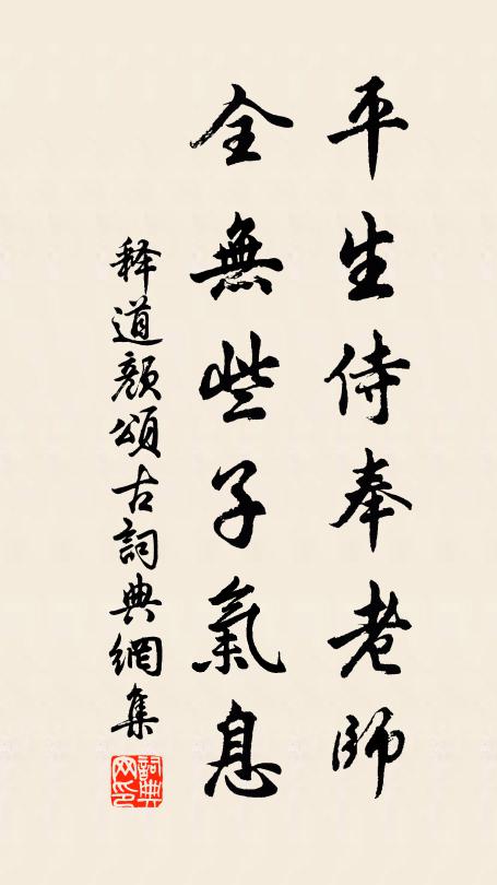 释道颜平生侍奉老师，全无些子气息书法作品欣赏