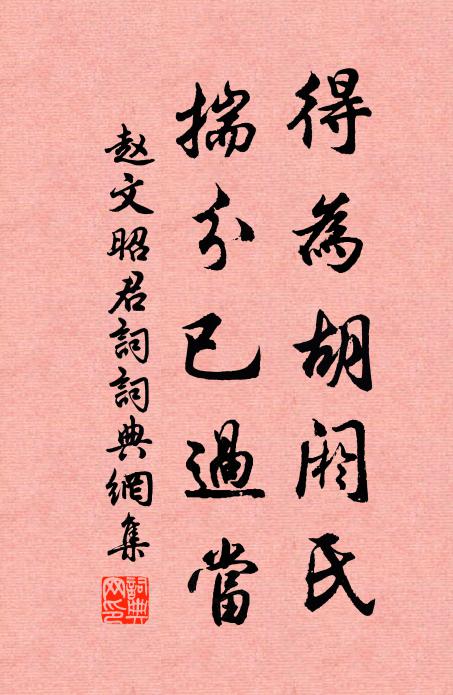 赵文得为胡阏氏，揣分已过当书法作品欣赏