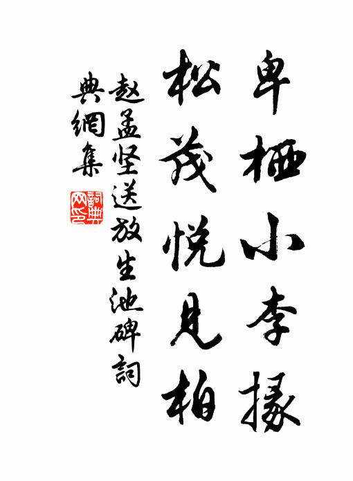 赵孟坚卑栖小李掾，松茂悦见柏书法作品欣赏