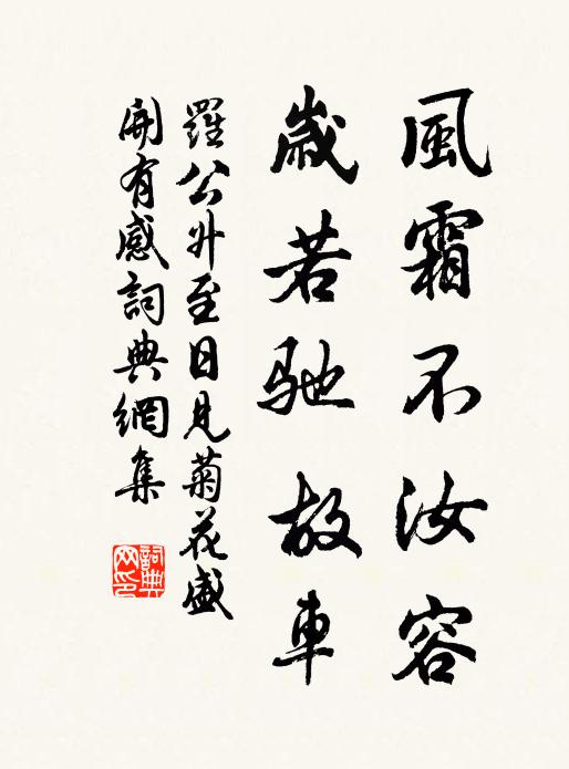 罗公升风霜不汝容，岁若驰故车书法作品欣赏
