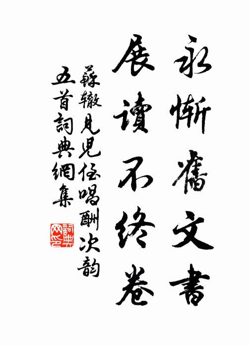 苏辙永惭旧文书，展读不终卷书法作品欣赏