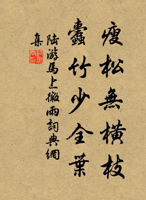 陆游瘦松无横枝，蠹竹少全叶书法作品欣赏