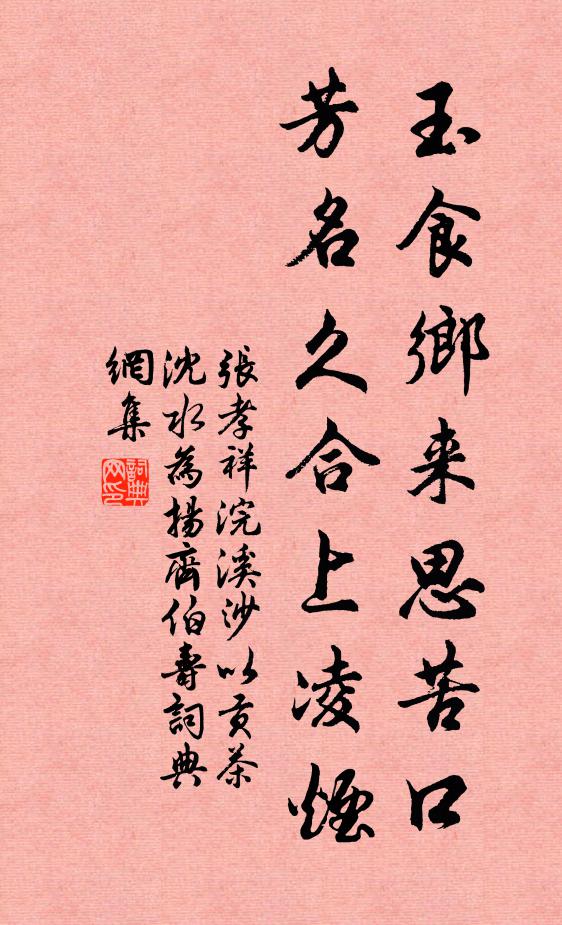 张孝祥玉食乡来思苦口，芳名久合上凌烟书法作品欣赏