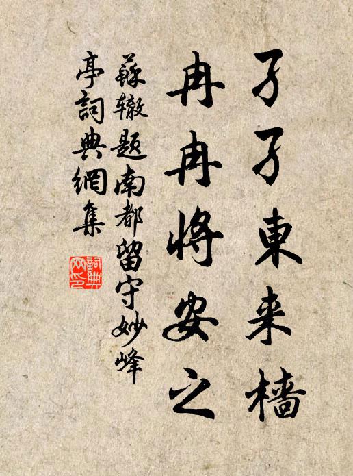 苏辙孑孑东来樯，冉冉将安之书法作品欣赏