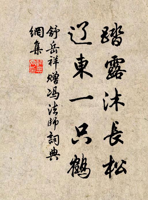 舒岳祥踏露沐长松，辽东一只鹤书法作品欣赏