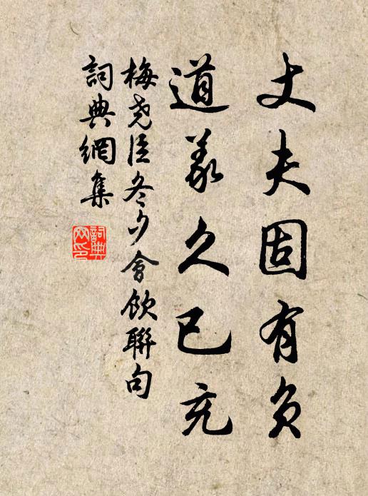 梅尧臣丈夫固有负，道义久已充书法作品欣赏