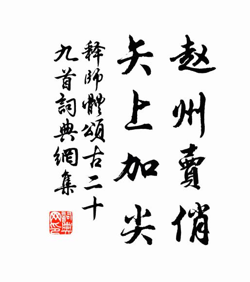 释师体赵州卖俏，矢上加尖书法作品欣赏