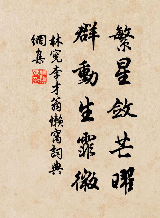 林宪繁星敛芒曜，群动生霏微书法作品欣赏