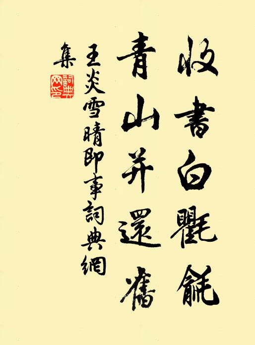 王炎收书白氍毹，青山并还旧书法作品欣赏