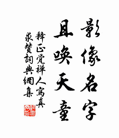 释正觉影像名字，且唤天童书法作品欣赏