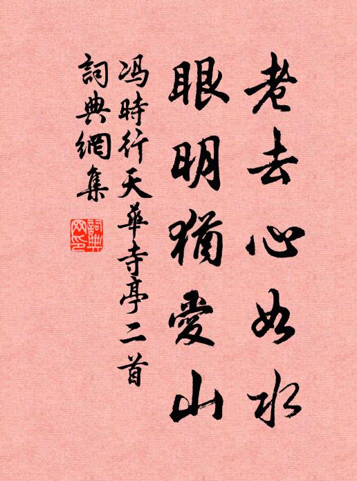 冯时行老去心如水，眼明犹爱山书法作品欣赏