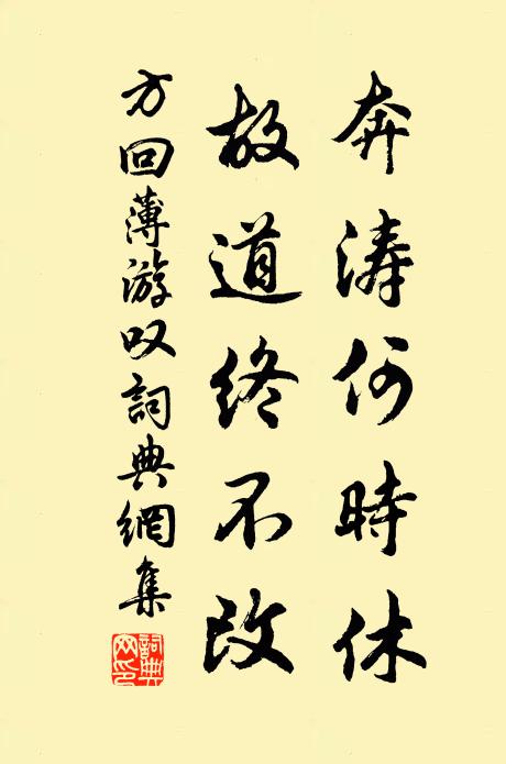方回奔涛何时休，故道终不改书法作品欣赏