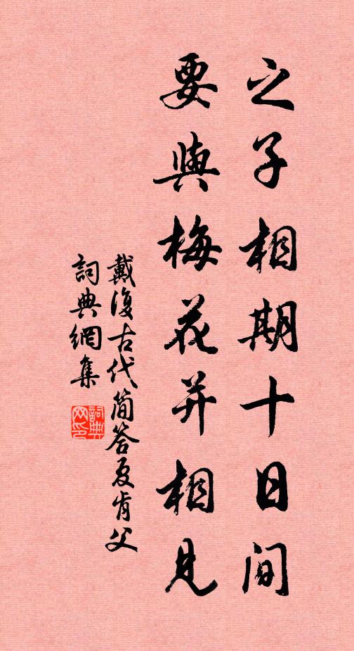 戴复古之子相期十日间，要与梅花并相见书法作品欣赏