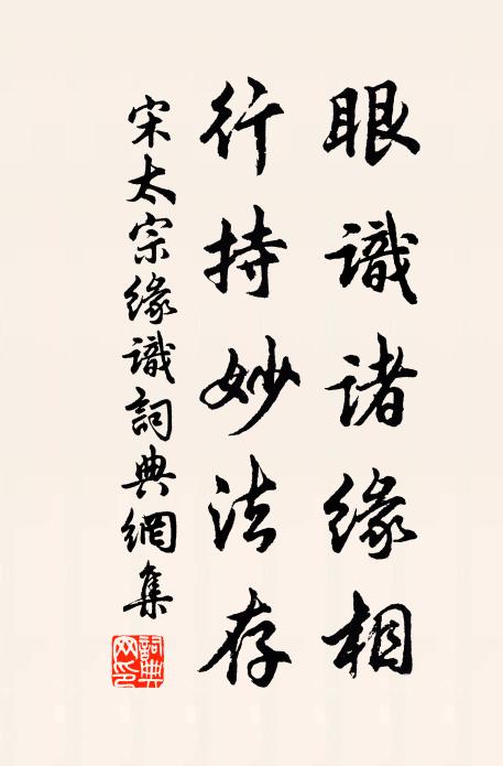 宋太宗眼识诸缘相，行持妙法存书法作品欣赏