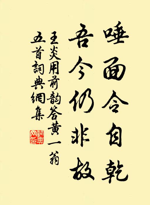 王炎唾面令自乾，吾今仍非故书法作品欣赏