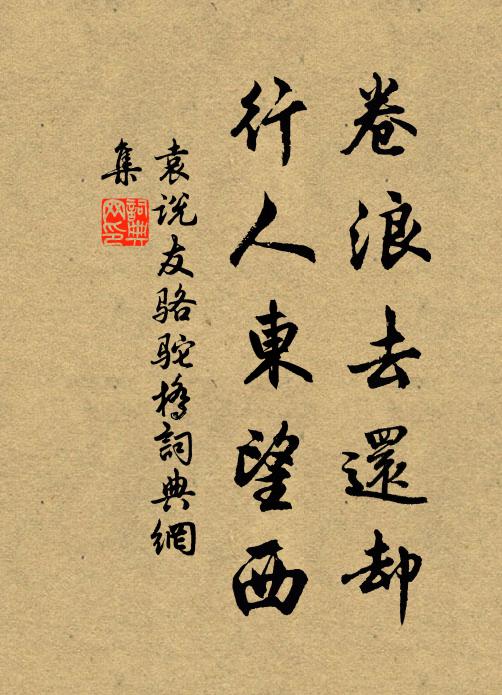 袁说友卷浪去还却，行人东望西书法作品欣赏