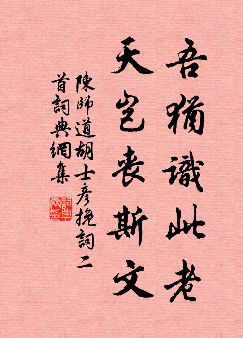 陈师道吾犹识此老，天岂丧斯文书法作品欣赏