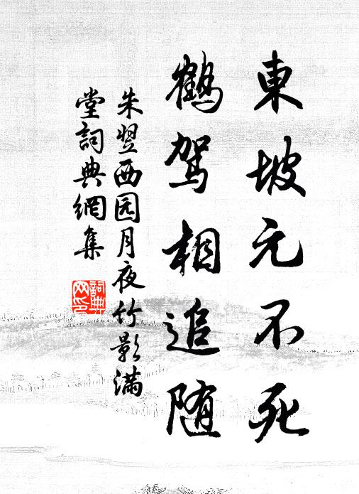 朱翌东坡元不死，鹤驾相追随书法作品欣赏