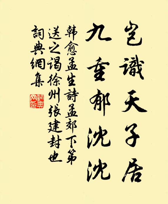 韩愈岂识天子居，九重郁沈沈书法作品欣赏