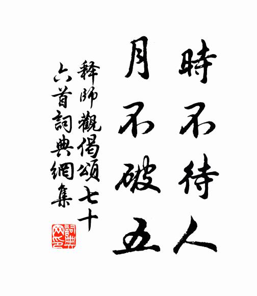 释师观时不待人，月不破五书法作品欣赏