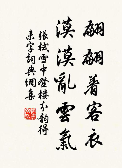张栻翩翩着客衣，漠漠乱云气书法作品欣赏