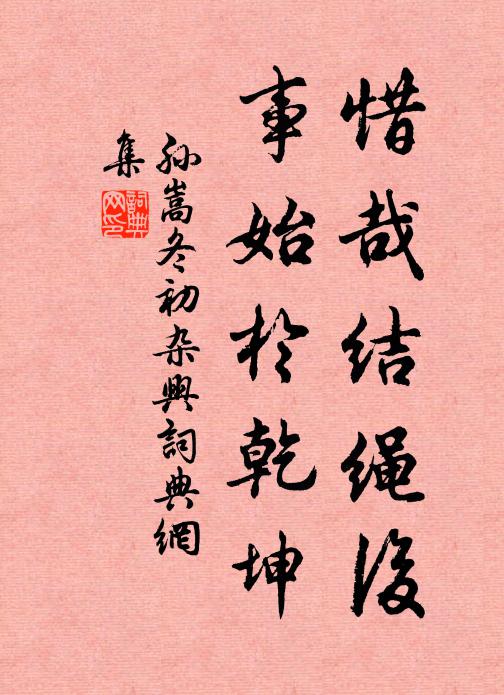 孙嵩惜哉结绳后，事始于乾坤书法作品欣赏