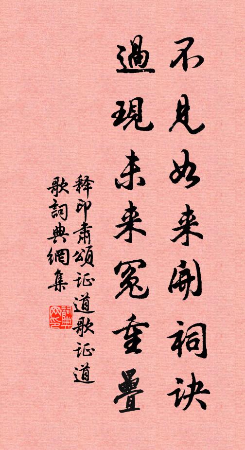 释印肃不见如来开祠诀，过现未来冤重叠书法作品欣赏