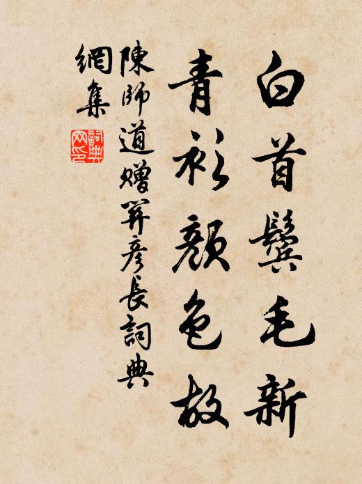 陈师道白首鬓毛新，青衫颜色故书法作品欣赏