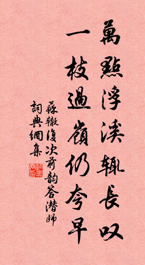苏辙万点浮溪辄长叹，一枝过岭仍夸早书法作品欣赏