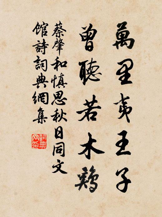 蔡肇万里夷王子，曾听若木鸡书法作品欣赏