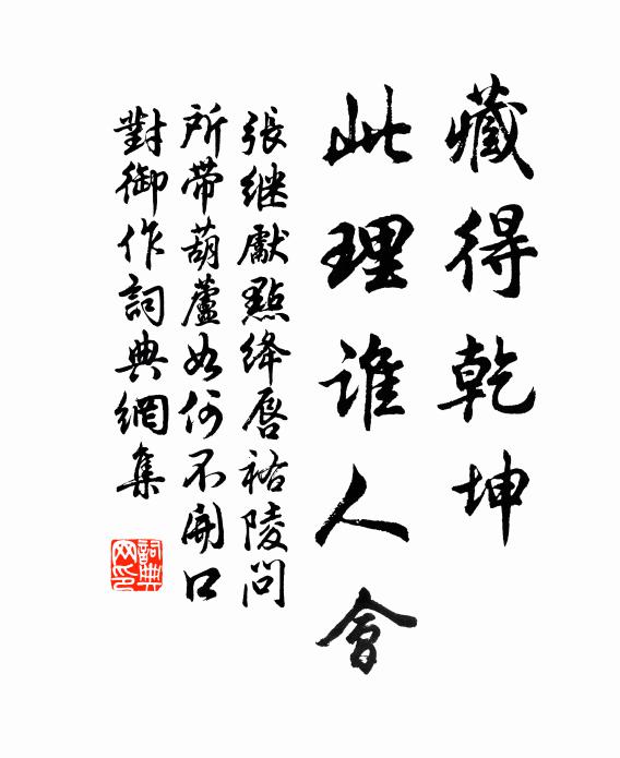 张继先藏得乾坤，此理谁人会书法作品欣赏