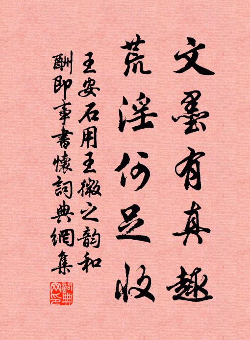王安石文墨有真趣，荒淫何足收书法作品欣赏