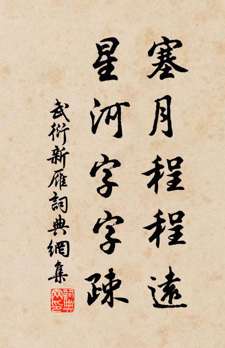 武衍塞月程程远，星河字字疎书法作品欣赏