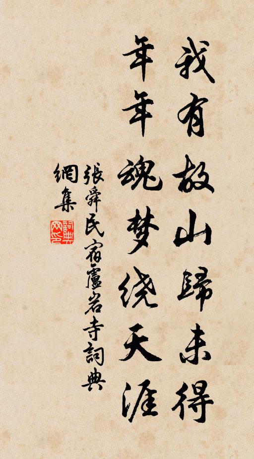 张舜民我有故山归未得，年年魂梦绕天涯书法作品欣赏