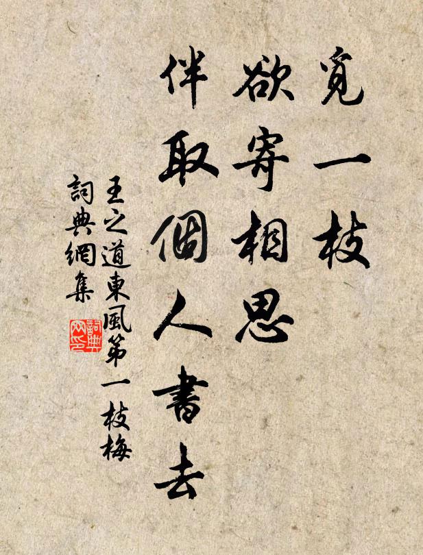 王之道觅一枝、欲寄相思，伴取个人书去书法作品欣赏