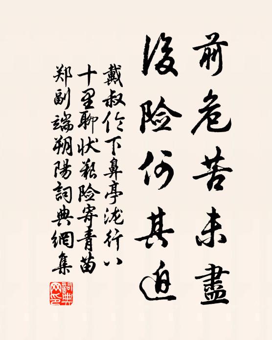 戴叔伦前危苦未尽，后险何其迫书法作品欣赏
