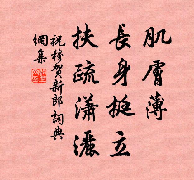 祝穆肌肤薄、长身挺立，扶疏潇洒书法作品欣赏